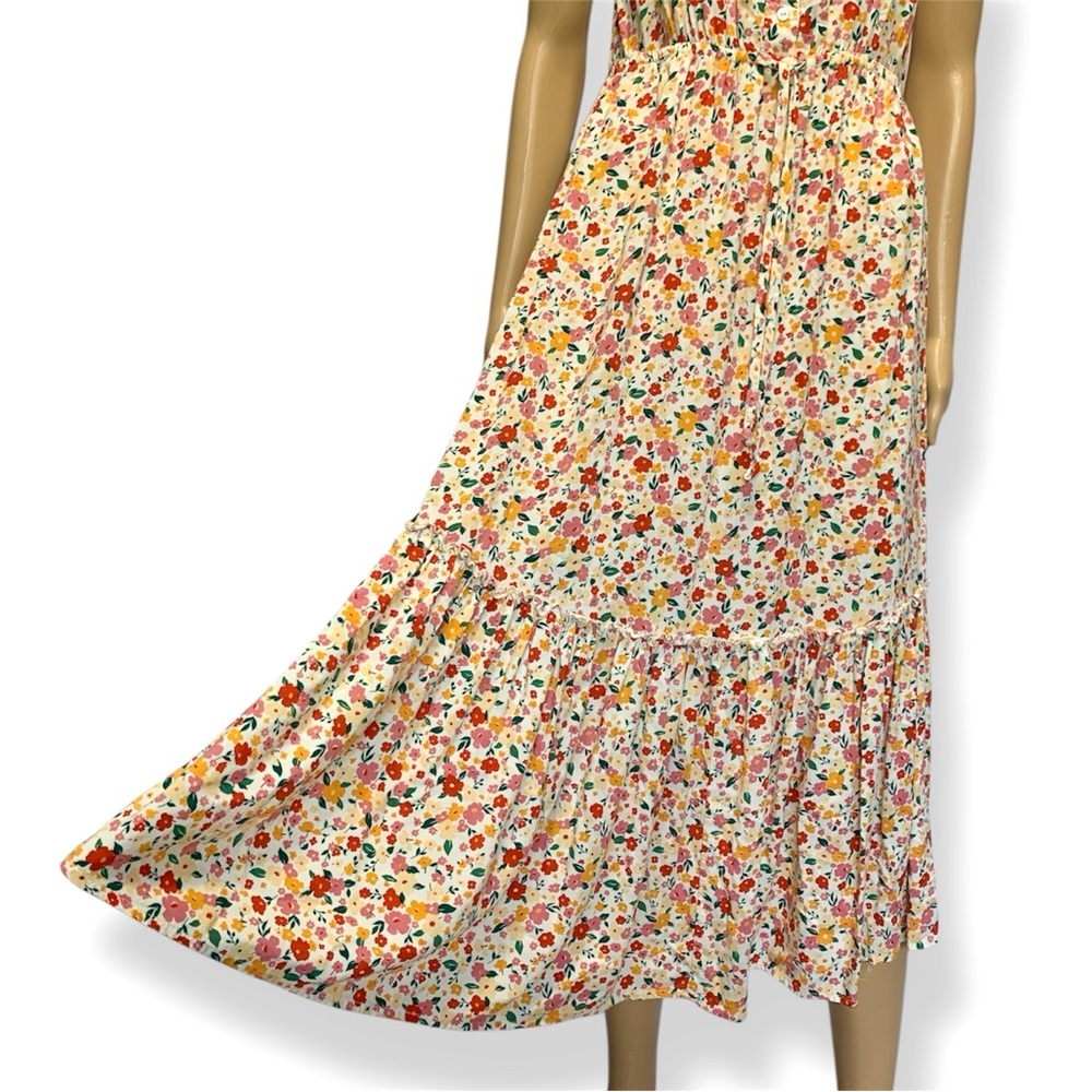 Indigo Rose Floral Tiered Summer Maxi Dress Women’s size S - Picture 5 of 12
